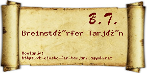 Breinstörfer Tarján névjegykártya
